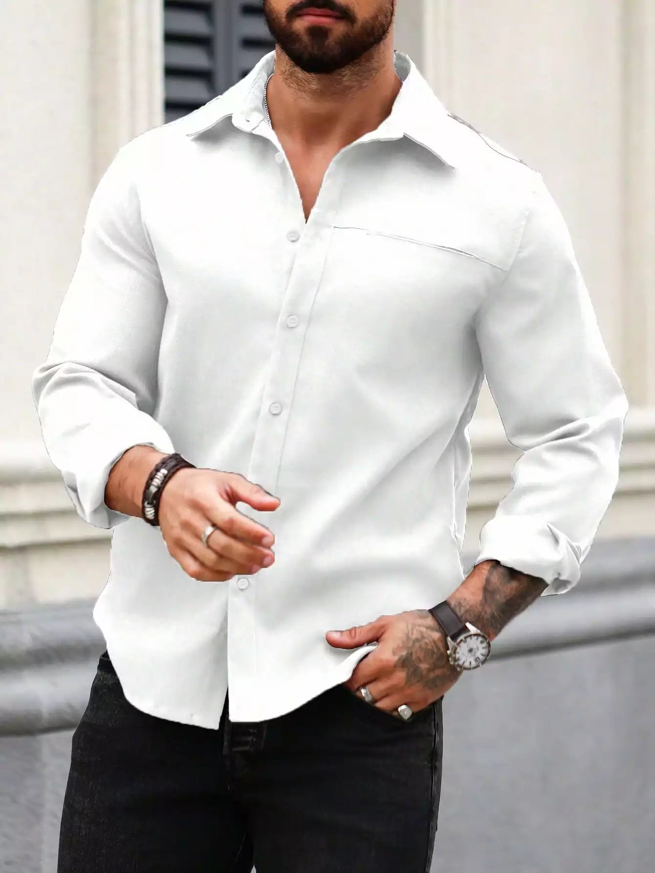Solid White Full Sleeve Shirt – Premium Casual & Smart Wear