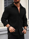 Jet Black Full Sleeve Shirt – Premium Solid Casual Wear
