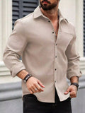 Beige Full Sleeve Shirt – Premium Solid Casual Wear