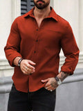 Solid Rust Full Sleeve Shirt – Premium Casual Wear