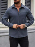 Solid Steel Blue Full Sleeve Shirt – Modern Casual Wear