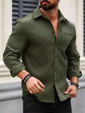 Olive Green Full Sleeve Shirt – Premium Soft Fabric Casual Wear