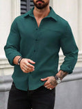Teal Green Full Sleeve Shirt – Premium Solid Casual Wear